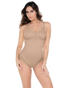 Sexy Sheer Firm Control Sheer Shaping Body Beige female - Miraclesuit - FashionsVida