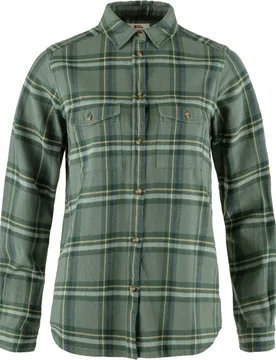 Chemise épaisse en coton - Övik Heavy Flannel Shirt W Patina Green Deep Patina en Coton - Taille XS - Vert - Fjall Raven - FashionsVida