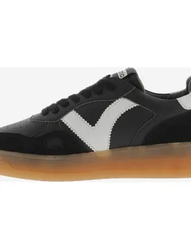 Zapatillas deportivas unisex con piezas en contraste y de serraje y suela caramelo - Victoria - FashionsVida