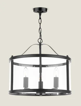 Harrington 3 Light Pendant Black - Laura Ashley - FashionsVida
