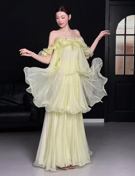 One-shoulder morning robe a light yellow student coming-of-age dress - Aliexpress - FashionsVida