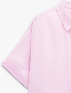 Camisa de mujer 100% viscosa de manga corta en liso - Parfois - FashionsVida