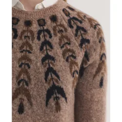 Jersey de mujer con detalle de greca y cuello redondo