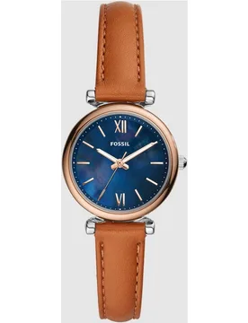 Reloj de mujer carlie mini de piel curtida con tres agujas - Fossil - FashionsVida