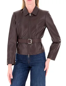 Giacca similpelle cintura TESTA DI MORO 38 - Liu jo - FashionsVida