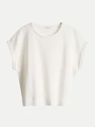 Jerseyshirt Sishell in Wabenstrickmuster Weiß 40