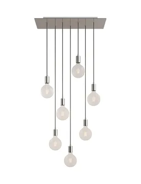 Cables Suspension Luminaire Rectangular Rose-one Xxl 7 Falls Satin Steel One Size - Creative - FashionsVida