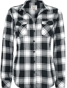 Flanellhemd - Amy Flanell Checkshirt - S bis 5XL - für Damen - Größe 3XL - schwarz/weiß - Frauen - female - Brandit - FashionsVida