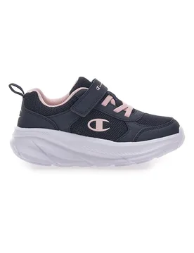 Sneakers Navy con Lacci Elastici e Logo Rosa HRO G PS Low Cut Shoe 30 - Champion - FashionsVida