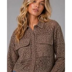 Vila - Camisa de mujer de encaje