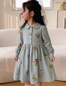 Vestido casual de verano con estampado floral y plisado para niña 4Y - Shein - FashionsVida