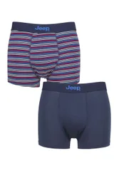 Mens 2 Pack Plain and Fine Striped Fitted Bamboo Trunks Navy / Stripe Extra Large - Blue - Size: Extra Large