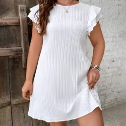 Vestido ribete con fruncido 4XL