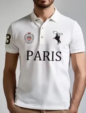 Summer Casual Men's Golf Polo Shirt Fashion Letter Print T-shirt Parisian Style Breathable Comfortable High-end Lapel Top - Aliexpress - FashionsVida