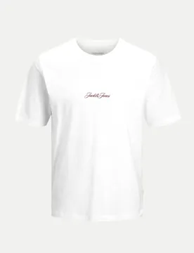 T-Shirt mit Logoprint Weiß M - Jack & jones - FashionsVida