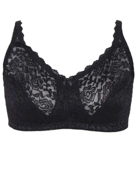 Women's Hi-Shine Non-Padded Non-Wired Full Cup Bra in Black Size: 38D - Black - Size: 38D - Yours - FashionsVida