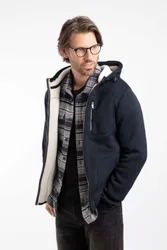 Torpoint Mens Faux Sherling Full Zip Fleece Hoodie