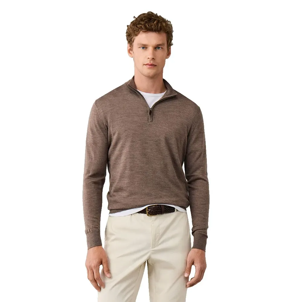 Pull à Demi-zip Hm7000205 Putty Beige M - Hackett - FashionsVida