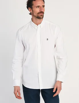 Mens White Cotton Long Sleeve Oxford Shirt - Size 2xl - French connection - FashionsVida