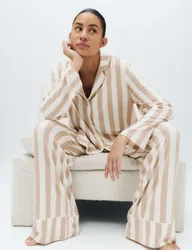 Soft Touch Printed Revere Pyjama Set Neutral female