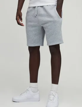 Herren Basic Slim Fit Jersey Shorts Grey Marl Größe 2XL - boohooMAN - FashionsVida