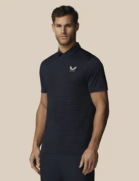 Pique Striped Technical Stretch Polo Shirt Dark Navy male - Castore - FashionsVida