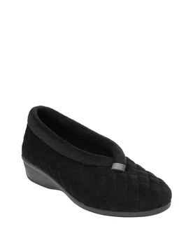 Women's 'Eadie' Wedge Slip-On Slippers in Black Size: 3 - Black - Size: 3 - Lotus - FashionsVida