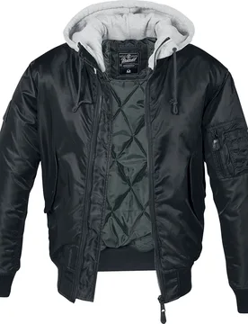 Rockabilly Bomberjacke - MA1 Sweathood - S bis 5XL - für Männer - Größe XL - schwarz/grau - Männer - male - Brandit - FashionsVida