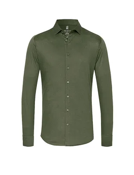 Camisa de jersey de corte entallado oliva XL - DeSoto - FashionsVida