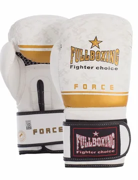 Gants De Boxe Artificiels Cuir Force White 10 oz - Fullboxing - FashionsVida