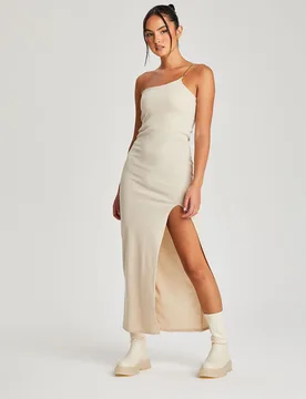 Womens Cream Chain Strap Midi Dress - Size 12 Uk - Urban Bliss - FashionsVida