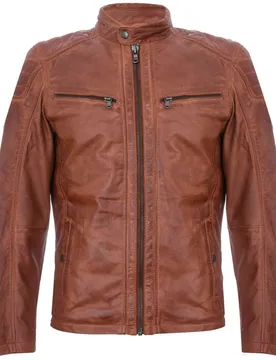 Mens Jacket Vintage Quilted Retro Racing Zipped Biker - San Marino - Tan - Size 3xl - Infinity Leather - FashionsVida