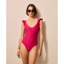 Bañador de tirantes liso de mujer