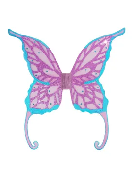 Grosse Feen-Flügel Elfe Glitzer flieder-türkis 85x88cm - Widmann - FashionsVida