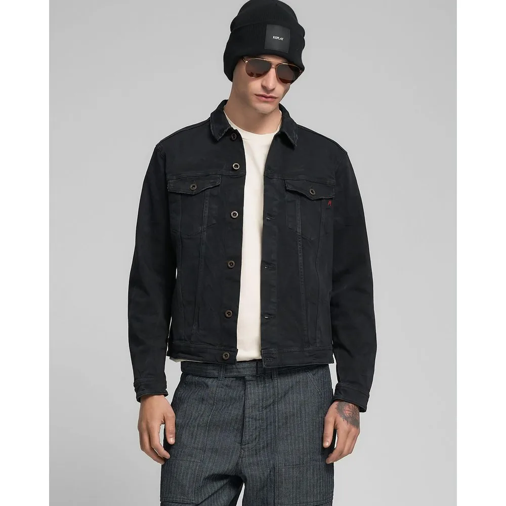 Cazadora de hombre denim con bolsillos solapa - Replay - FashionsVida