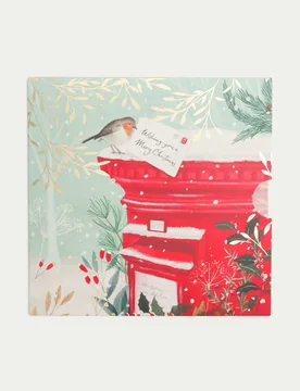 Christmas Robin Post Box Gift Card No Colour - M&S - FashionsVida