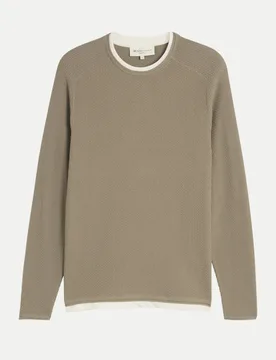 Strickpullover im 2-in-1-Look Beige M - Tom Tailor Denim - FashionsVida