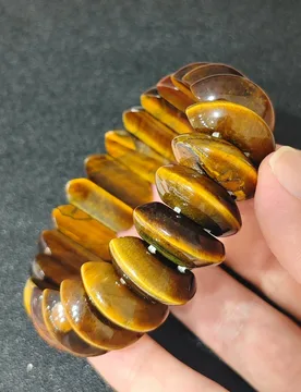 Natural Yellow Tiger's Eye Bracelet 22mm Spindle Double Conical Segment Bangle Golden Gemstone Stretch Gift 16-22cm - Aliexpress - FashionsVida