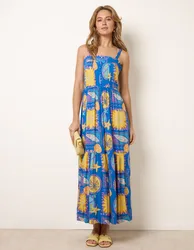 Vibrant Strappy Dress - M / BLUE - female