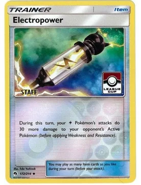 Pokemon SM Lost Thunder 172/214 Electropower (League Promo STAFF) - Pokémon - FashionsVida