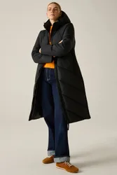 Women's Hooded Merida Quilted Jacket in Black Size: 12 - Black - Size: 12