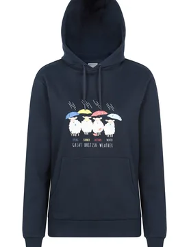 Great British Weather Womens Regular Fit Hoodie - Navy - Navy - Size: 18 - Mountain Warehouse - FashionsVida