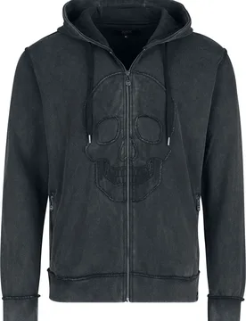 Kapuzenjacke - Skull & Bones - S bis XXL - für Männer - Größe XXL - grau - Männer - male - Black Premium by EMP - FashionsVida