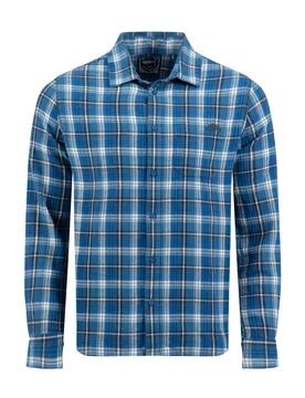 Weird Fish Broxton Long Sleeve Herringbone Check Shirt Size M - men men all-mens men shirts men shirts long-sleeve new-arrivals all new-arrivals mens - Royal Blue - FashionsVida