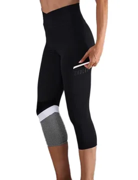 Leggings 7/8 Line Pocket Hw Black Grey S - Endless - FashionsVida