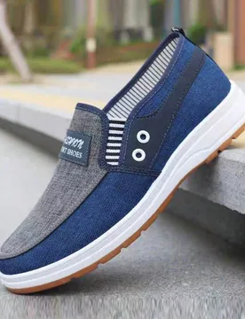 Zapatos de lona ligeros para hombres, antideslizantes y resistentes al desgaste, transpirables y cómodos, adecuados para caminar en interiores y exte - Shein - FashionsVida