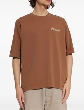 T-shirt marrone uomo logo ricamato - Dsquared2 - FashionsVida