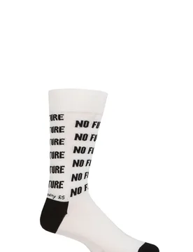 Music Collection 1 Pair The Sex Pistols Cotton Socks No Future One Size - White - Size: One Size - SockShop - FashionsVida