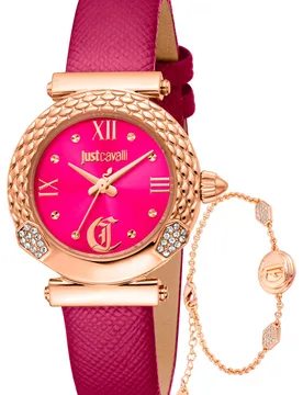 Womens Jc1l332l0035 Ladies Curiosa Watch And Bracelet Gift Set - Rose Gold - One Size - Just cavalli - FashionsVida