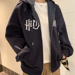 Sudadera casual de manga larga con capucha y cordón, estampado de letras, para uso diario en otoño para mujeres S